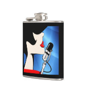Music Theme Flask, Vrouw Singer, Songbird Flask Heupfles (Links)