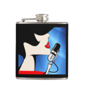 Music Theme Flask, Vrouw Singer, Songbird Flask Heupfles (Voorkant)