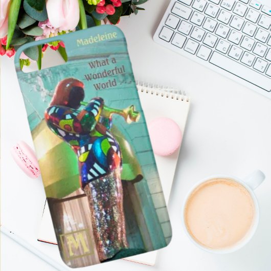 Music Theme Louis Armstrong Trumpet Name Initiaal Case-Mate iPhone Case