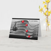 Music Themed Birthday Greetings Kaart (Gele Bloem)