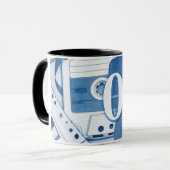 Music-Themed Long Sleeve Graphic Mok (Voorkant links)