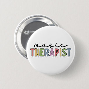 Music Therapist Retro Music Therapy Gifts Ronde Button 5,7 Cm