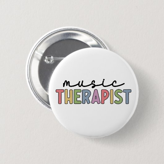 Music Therapist Retro Music Therapy Gifts Ronde Button 5,7 Cm (Voorkant /achterkant)