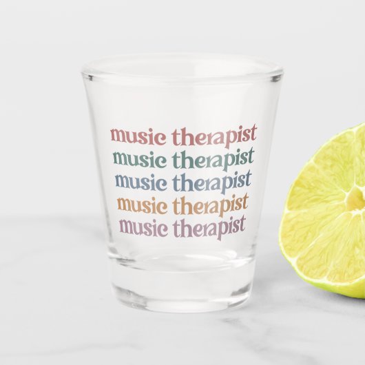 Music Therapist Retro Music Therapy Gifts Shot Glas (Voorkant)