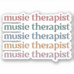 Music Therapist Retro Music Therapy Gifts Sticker