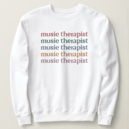 Music Therapist Retro Music Therapy Gifts Trui (Design voorkant)