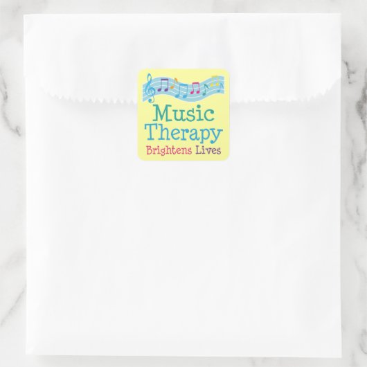 Music Therapy Brightens Vierkante Sticker (Tas)