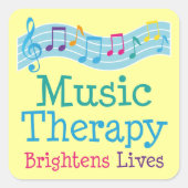 Music Therapy Brightens Vierkante Sticker (Voorkant)