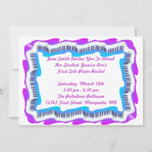 Music-toetsenbord, Pianooverweging of partijinform Kaart (Voorkant)