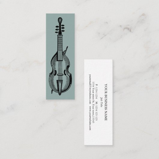 Music Treble Clef Chrome Personalized Mini Mini Bu Mini Visitekaartje (Voorkant / Achterkant)