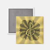 Music Treble Clef Gold Gepersonaliseerd Magneet (Voorkant / Achterkant)