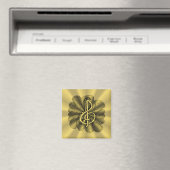 Music Treble Clef Gold Gepersonaliseerd Magneet (Insitu (Vaatwasser))