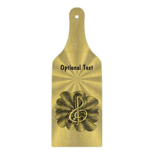 Music Treble Clef Gold Gepersonaliseerd Snijplank (Voorkant)