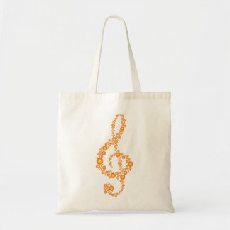 Music Treble Clef Oranje Stippen Bag Tote Bag