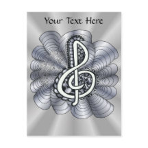 Music Treble Clef Silver