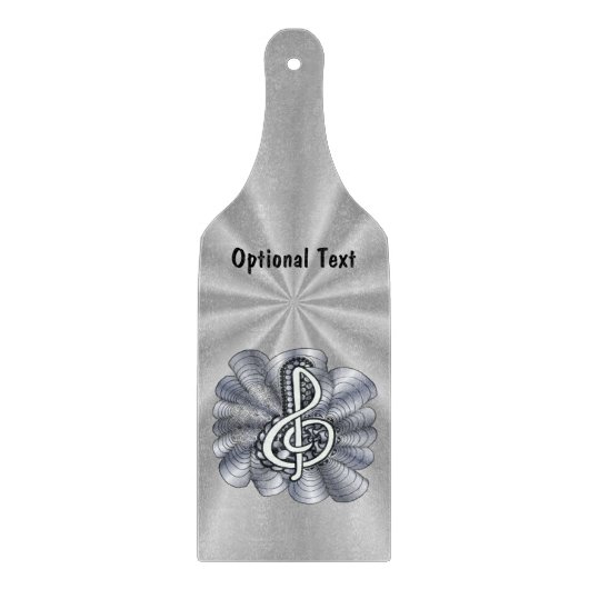 Music Treble Clef Silver Snijplank (Voorkant)
