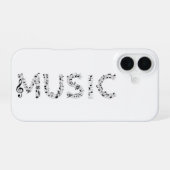 Music Typography Phone Case iPhone 16 Hoesje (Achterkant horizontaal)