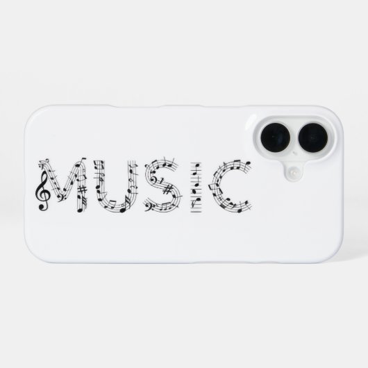 Music Typography Phone Case iPhone 16 Hoesje (Achterkant horizontaal)