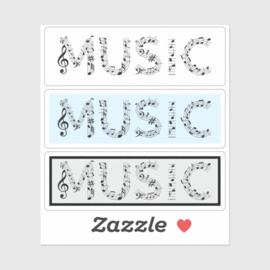 Music Typography Sticker Set (Vel)