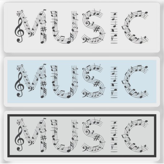 Music Typography Sticker Set (Voorkant)