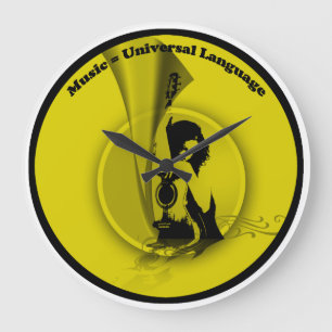 Music Universal Language Yellow Black Grote Klok