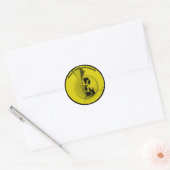 Music Universal Language Yellow Black Ronde Sticker (Envelop)