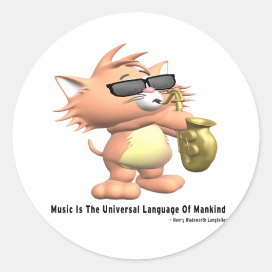 Music-Universal-taal Ronde Sticker (Voorkant)