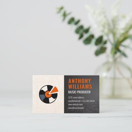 Music Vinyl Visitekaartje (Staand voorkant)