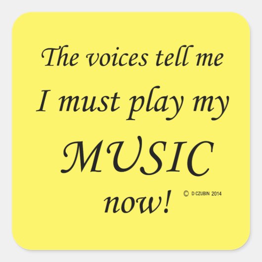 Music Voices zegt dat Square Sticker moet worden a (Voorkant)