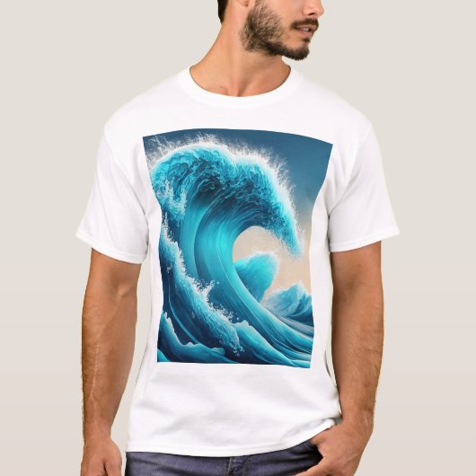 Music Wave Ocean Mannen T-shirt (Voorkant)