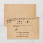 Music Wedding  Musical Response RSVP Kaartje (Voorkant / Achterkant)