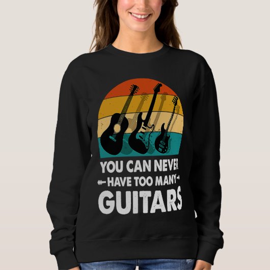 music with guitars sunset vintage guitars trui (Voorkant)