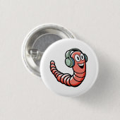 Music Worm Ronde Button 3,2 Cm (Voorkant /achterkant)