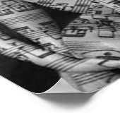 Musica-artista, blanco y negro poster (Hoek)