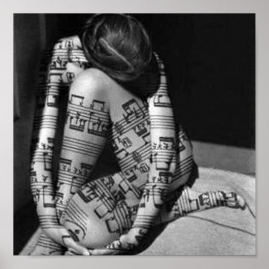 Musica-artista, blanco y negro poster (Voorkant)