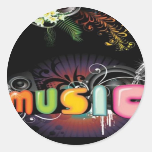 Música colores ronde sticker (Voorkant)