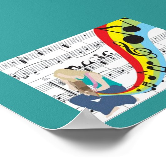 Música notas colores poster (Hoek)