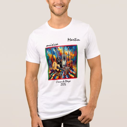 "Musica"  Tri-Blend Shirt (Voorkant)