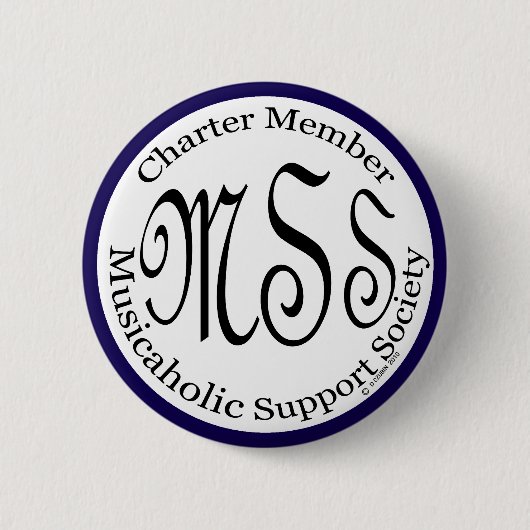 Musicaholic Support Society (lid van het Handvest) Ronde Button 5,7 Cm (Voorkant)