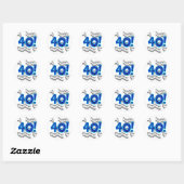 Musical 40th Birthday Ronde Sticker (Vel)