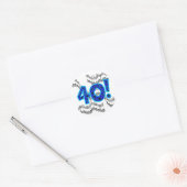 Musical 40th Birthday Ronde Sticker (Envelop)