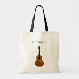 Musical Acoustic Guitar Custom Tote Bag