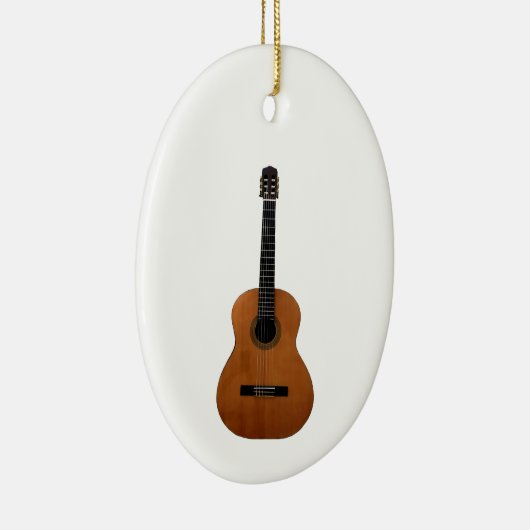 Musical Acoustic Guitar Kerstmis Keramisch Ornament (Rechts)