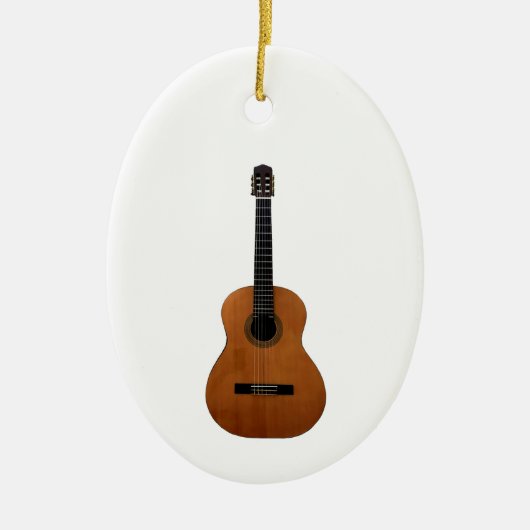 Musical Acoustic Guitar Kerstmis Keramisch Ornament (Voorkant)