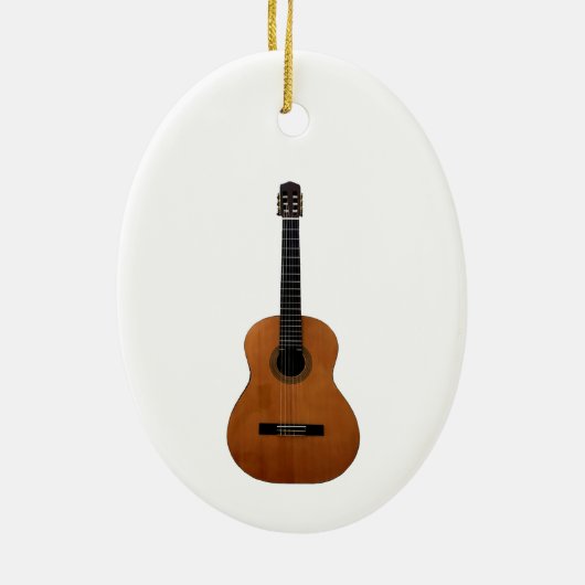 Musical Acoustic Guitar Kerstmis Keramisch Ornament (Achterkant)