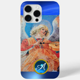 MUSICAL ANGEL, Blue Sapphire Gemstone Monogram iPhone 15 Pro Max Hoesje