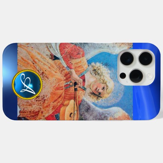 MUSICAL ANGEL, Blue Sapphire Gemstone Monogram Case-Mate iPhone Case (Achterkant (horizontaal))
