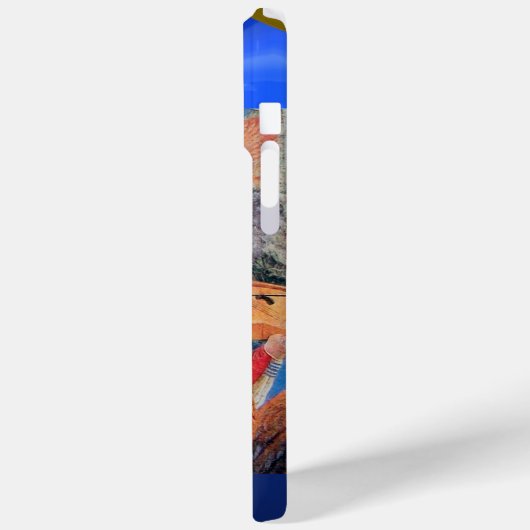 MUSICAL ANGEL, Blue Sapphire Gemstone Monogram Case-Mate iPhone Case (Achterkant / Links)