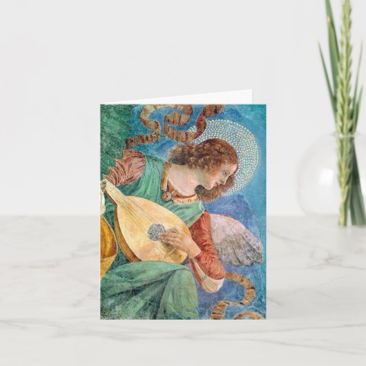Musical angel playing guitar kaart (Voorkant)