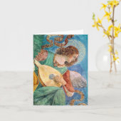 Musical angel playing guitar kaart (Gele Bloem)